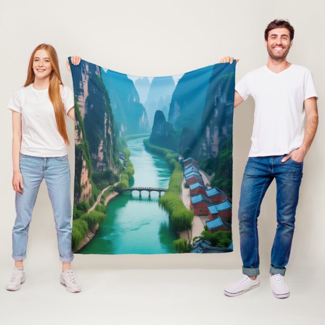 Cobertor De Velo Trilhos Tranquilos Jogados - Águas Esmeraldas e Mo (In Situ)