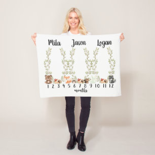 Cobertor De Velo Triplet Woodland Milestone Blanket - Mile Woodland