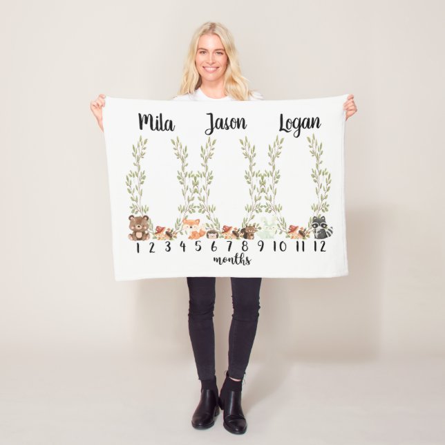 Cobertor De Velo Triplet Woodland Milestone Blanket - Mile Woodland (In Situ)