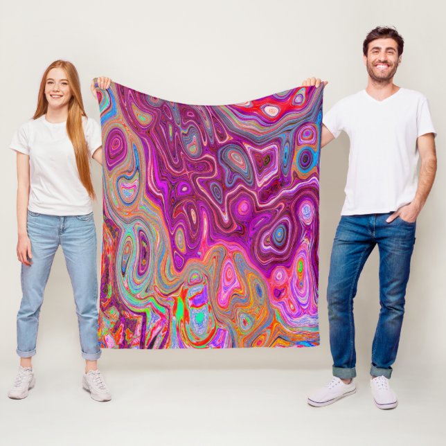 Cobertor De Velo Trippy Abstrato Magenta - Arco-íris Magenta - Colo (In Situ)