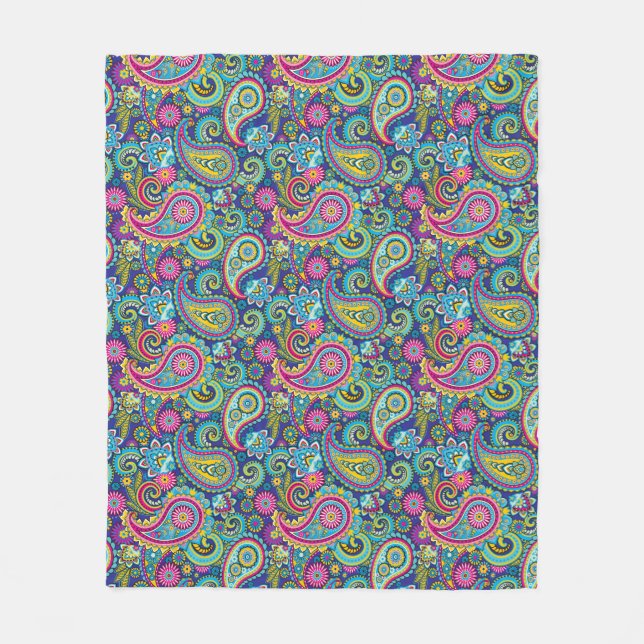 Cobertor De Velo Trippy Hippy Paisley Fleece Blanket (Frente)
