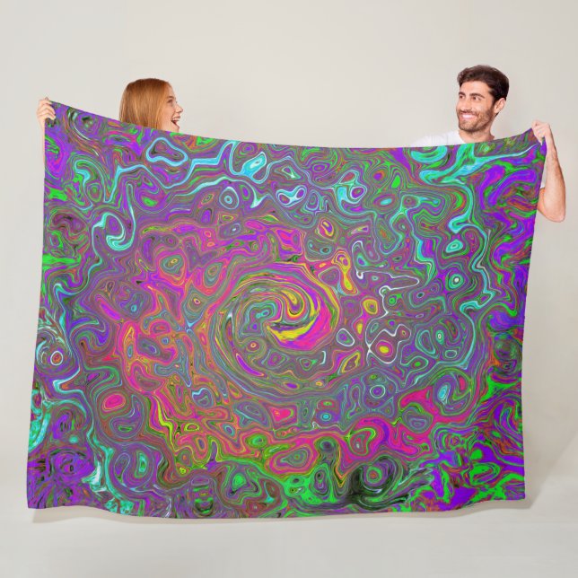 Cobertor De Velo Trippy Hot Pink Abstrato Retro Liquid Swirl (In Situ)