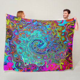 Cobertor De Velo Trippy Sky Blue Abstrato Retro Liquid Swirl