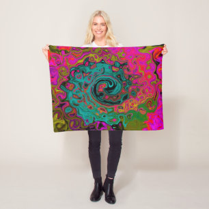 Cobertor De Velo Trippy Turquoise Abstrato Retro Liquid Swirl