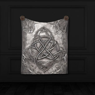 Cobertor De Velo Triquetra Trinity Knot Silvery Pewter Faux Metal