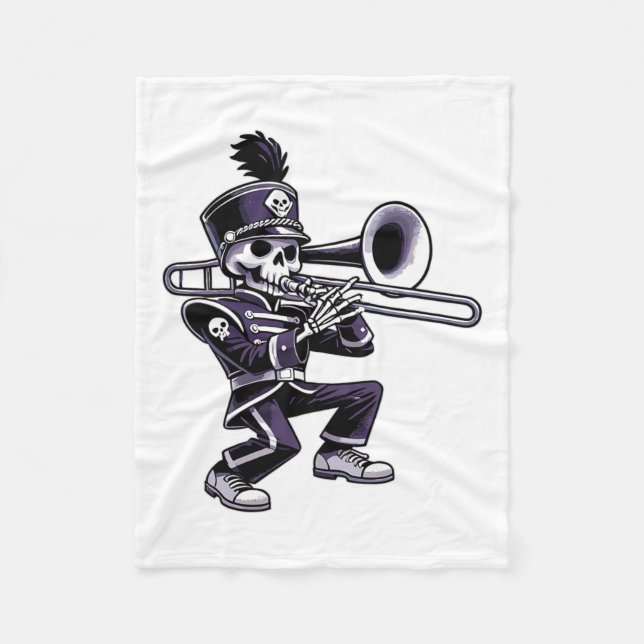 Cobertor De Velo Trombone de Banda de Marcha Escolar de Esqueleto H (Frente)