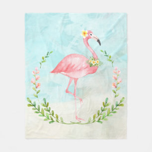 Cobertor De Velo Tropical Flamingo Fleece Blanket