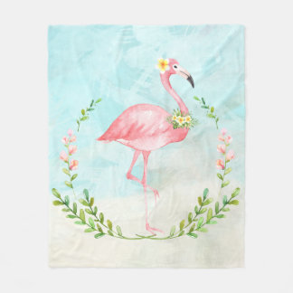 Cobertor De Velo Tropical Flamingo Fleece Blanket