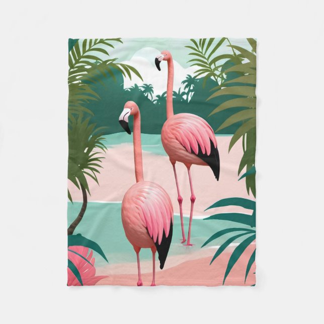 Cobertor De Velo Tropical Flamingo Paradise (Frente)