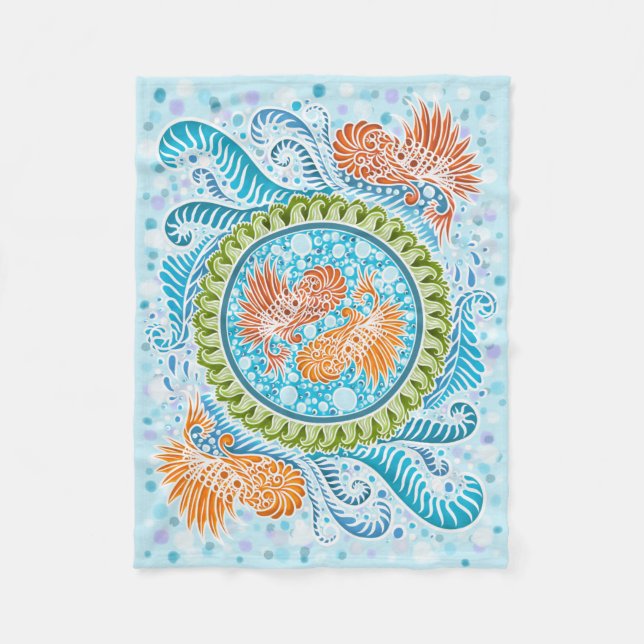 Cobertor De Velo Tropical Koi Mandala (Frente)