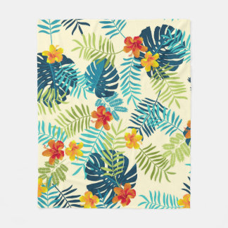 Cobertor De Velo Tropical Monstera Hibiscus — Padrão de Verão