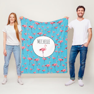 Cobertor De Velo Tropical Summer Pink Flamingo Pattern