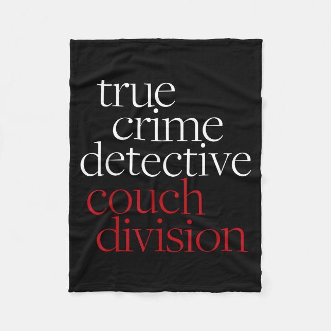 Cobertor De Velo True Crime Detective Couch Di Fun Crime Fan Introv (Frente)