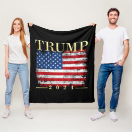 Cobertor De Velo Trump 2024 Elegante Dourada Vintage Flag Americano