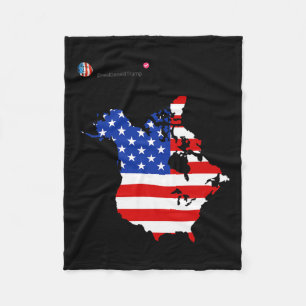 Cobertor De Velo Trump 51 State Of American Canada Flag United