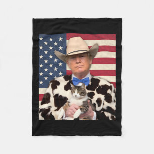 Cobertor De Velo Trump Cat Shirt Engraçado Cowboy Donald Trump 2024
