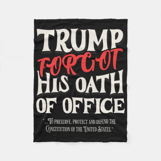 Cobertor De Velo Trump Esqueceu Juramento De Ofício Jurou Constitui (Frente)