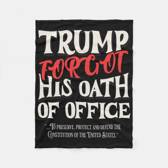 Cobertor De Velo Trump Esqueceu Juramento De Ofício Jurou Constitui (Frente)