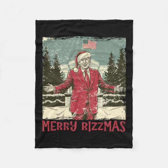 Cobertor De Velo Trump Feliz Rizzmas Engraçado Dança Humorística Ch (Frente)