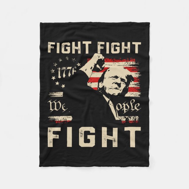 Cobertor De Velo Trump Fight Fight Fight 1776 Nós, A Bandeira Da Pe (Frente)