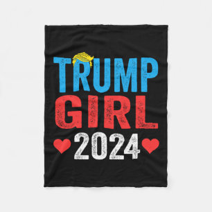 Cobertor De Velo Trump Girl 2024 Cute Trump Flag Mulheres Meninas C