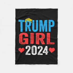 Cobertor De Velo Trump Girl 2024 Cute Trump Flag Mulheres Meninas C