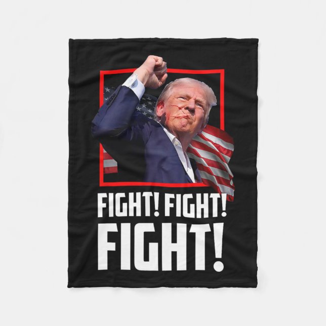 Cobertor De Velo Trump Luta Combatendo Combatentes Apoiadores Ameri (Frente)