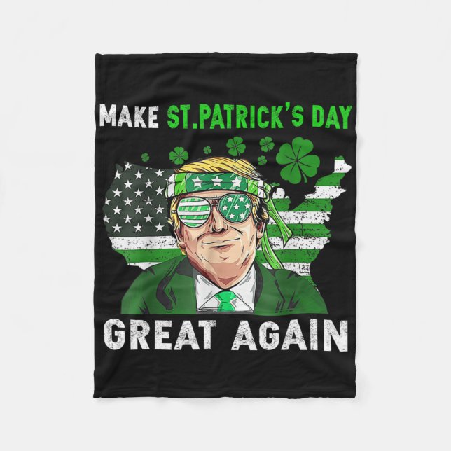 Cobertor De Velo Trump Make St Patricks Day Great Again Funny Trump (Frente)