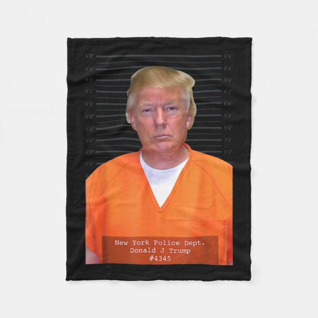 Cobertor De Velo Trump Mug Shot Range Jumpcase Parody Atrás dos Bar (Frente)