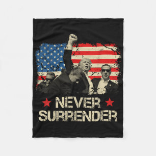 Cobertor De Velo Trump Nunca Rende a American Flag Pensilvânia T