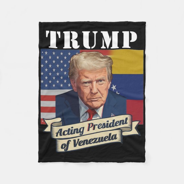 Cobertor De Velo Trump presidente interino da Venezuela  (Frente)