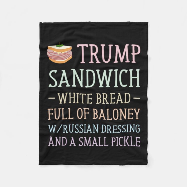 Cobertor De Velo Trump Sandwich Sinal Engraçado (Frente)