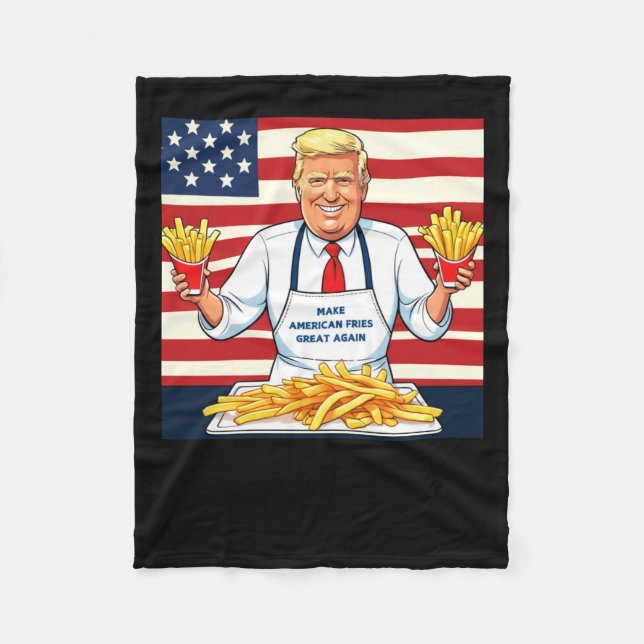 Cobertor De Velo Trump Servindo Mcdonalds Fries (Frente)