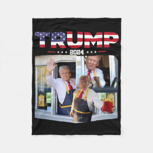 Cobertor De Velo Trump Trabalha No Drive-thru Funcionário De Fast F