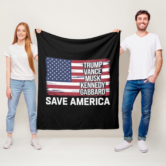 Cobertor De Velo Trump Vance Musk Kennedy Gabbard 2024 Save America (In Situ)