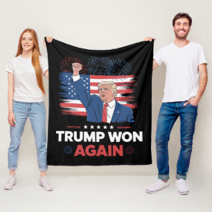 Cobertor De Velo Trump Venceu Novamente Presidente 47 EUA Vintage