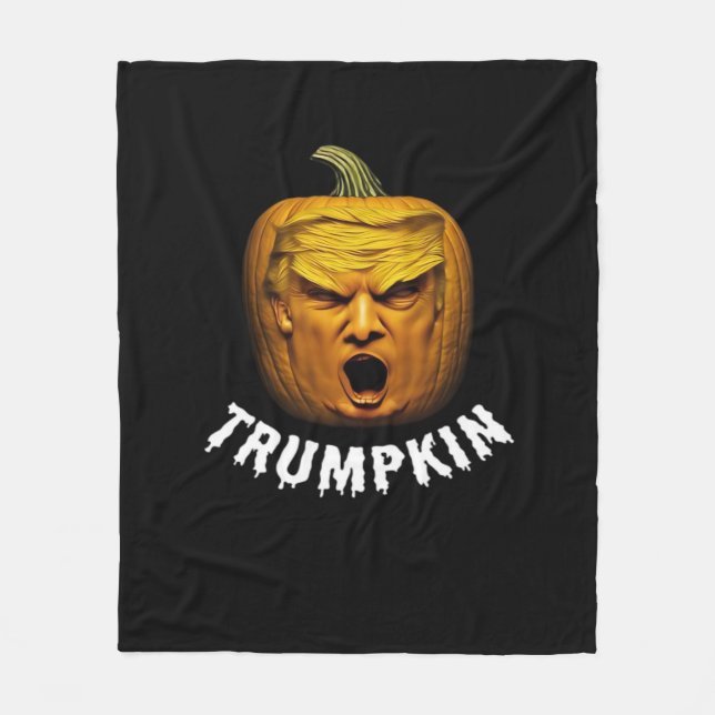 Cobertor De Velo Trumpkin - Engraçado Donald Pumpkin Halloween (Frente)
