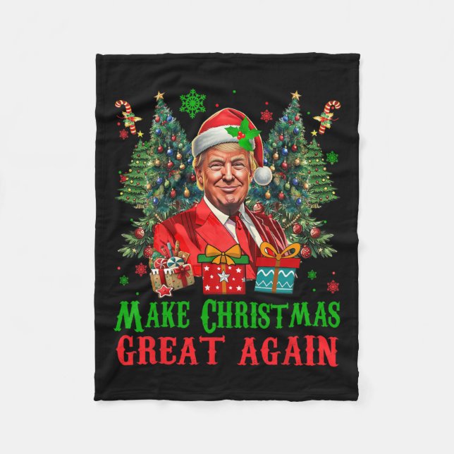 Cobertor De Velo Trumpmas fazem Excelente de Natal de novo Papai No (Frente)
