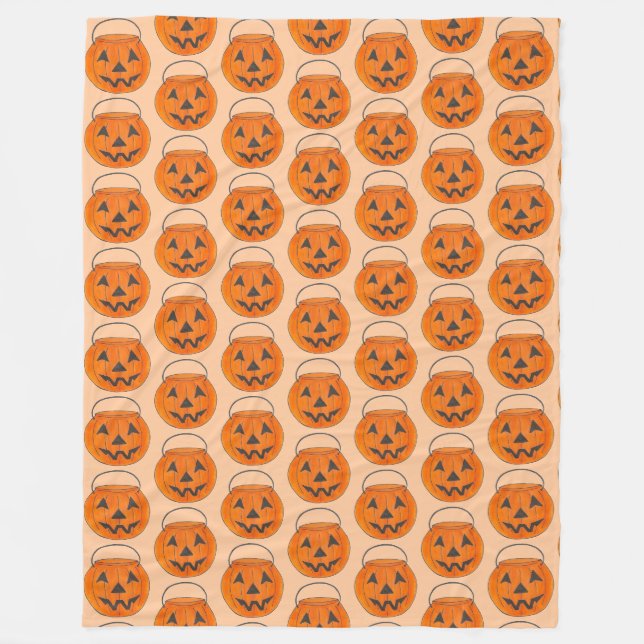 Cobertor De Velo Truque de Halloween ou Impressão de Abóbora de Lar (Frente)