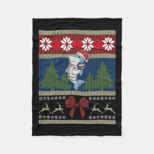 Cobertor De Velo Tubarão de Voleibol Luzes de Natal Ugly Sweater Sa