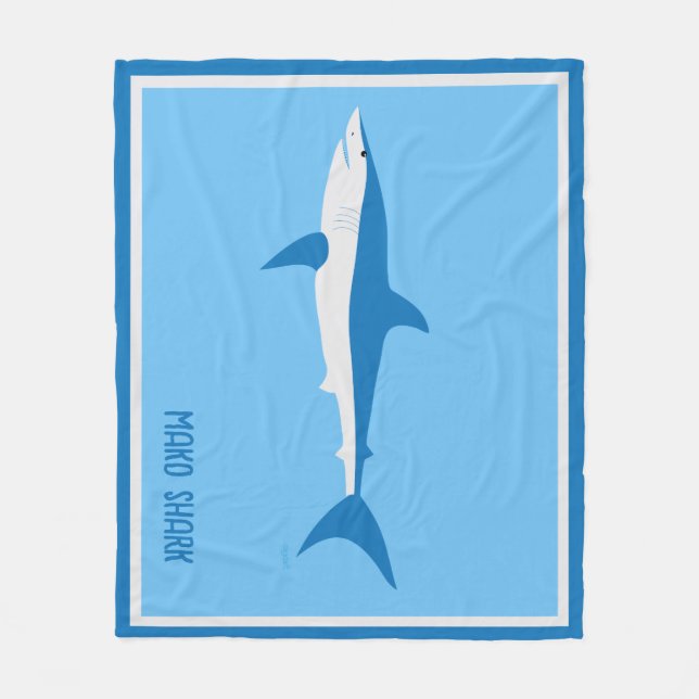 Cobertor De Velo Tubarão Mako Muito Azul (Frente)