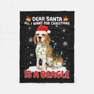 Cobertor De Velo Tudo O Que Eu Quero No Natal É Beagle Santa Hat Do