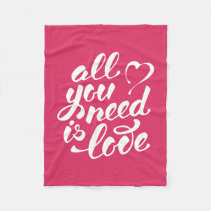 Cobertor De Velo Tudo o que você precisa é amor com rosa cereja
