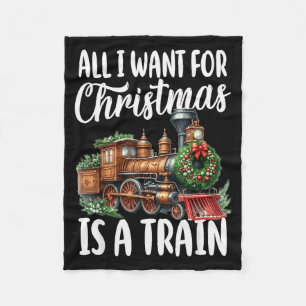 Cobertor De Velo Tudo Que Eu Quero Para O Natal É Uma Locomotiva De