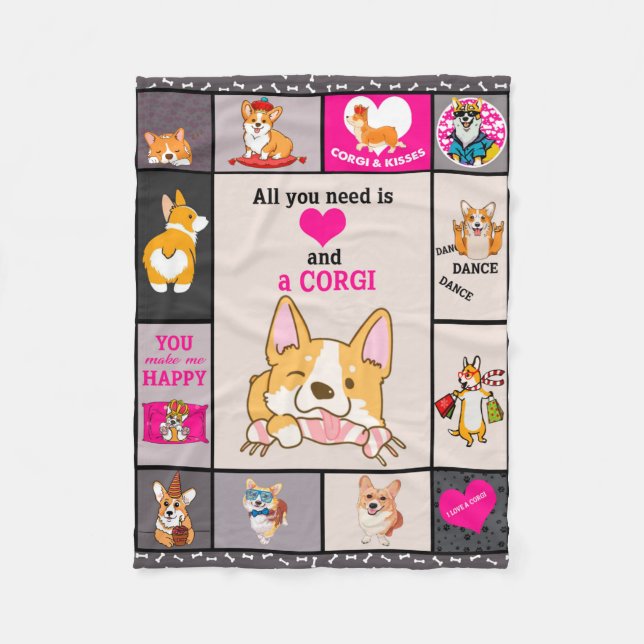 Cobertor De Velo Tudo Que Você Precisa É Corgi Blanket (Frente)