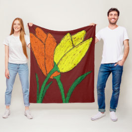 Cobertor De Velo Tulipas