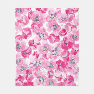 Cobertor De Velo tulipas de aquarelas: design de cartão desenhado à