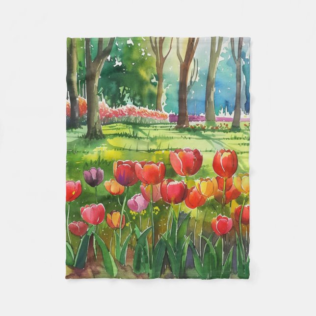 Cobertor De Velo Tulipas no Parque (Frente)