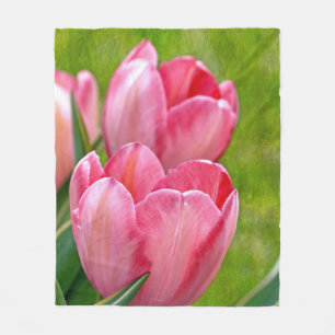 Cobertor De Velo Tulipas Rosa