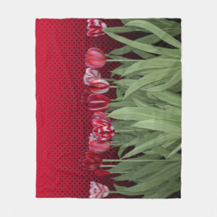 Cobertor De Velo Tulipas Vermelhas no Gradiente